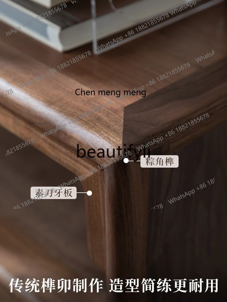 X Chinese Style Black Walnut Sideboard Entryway Storage Cabinet Solid Wood Tea Cabinet