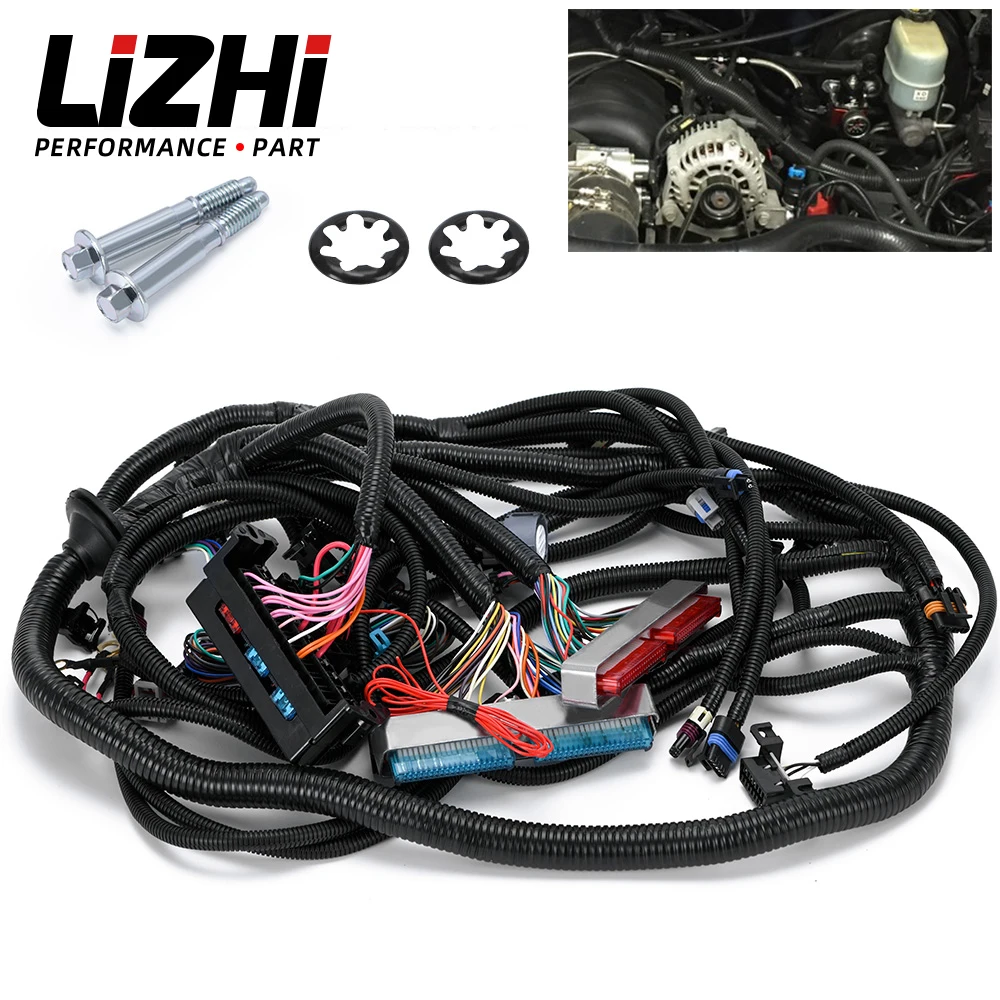 Car Engine Pull Starter Start Standalone Wiring Harness with 4L60E DBC 4.8 5.3 6.0 Fit for LS1 Engine 1997-2006 Engine