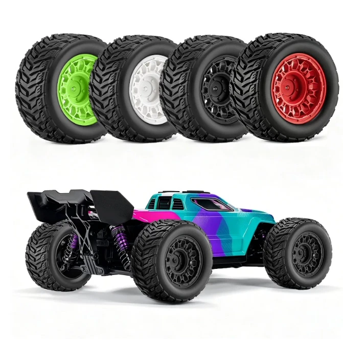 4PCS RC Off Road Buggy Tires W359 Replacement Wheel Tyres Fit 1/14 1/16 MJX RC Monster Truck ARRMA Mini Kraton TRAXXAS E-Revo Mi