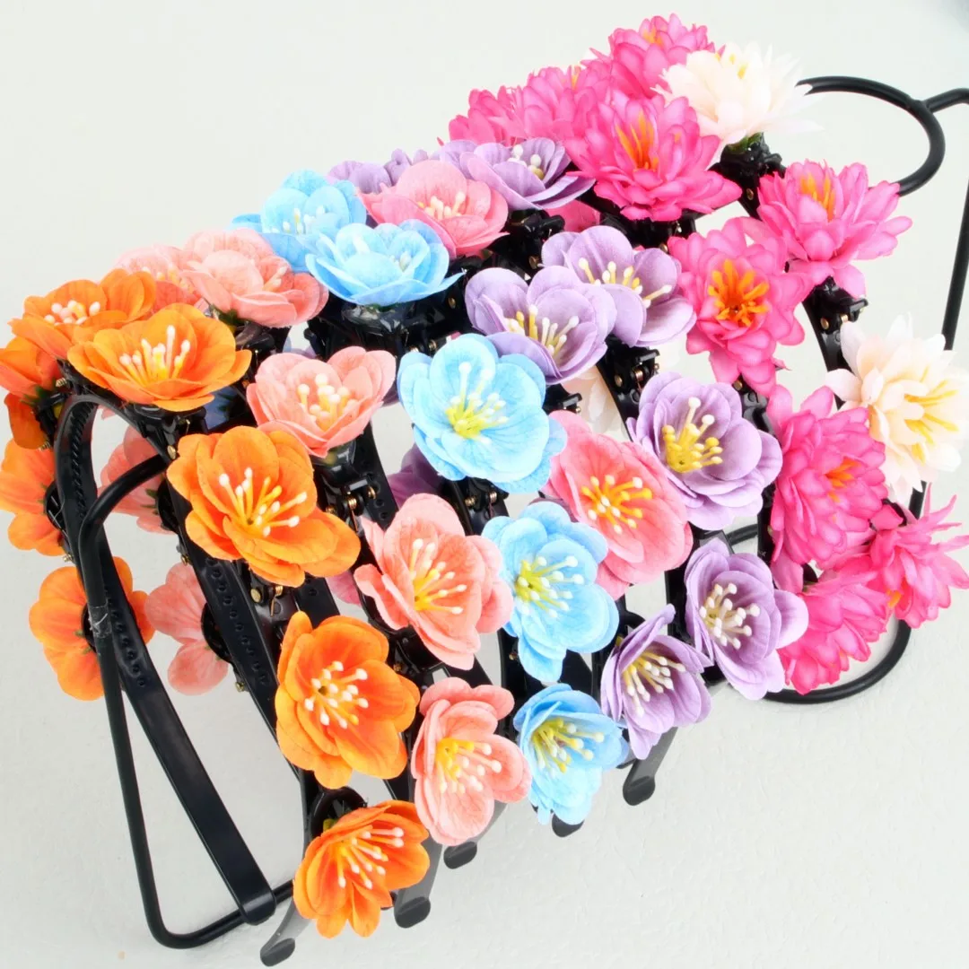 New Cute Flower Hairband for Girls Children Headbands with Hair Clip Flower Hairbands Birthday Gifts Headband Hair Accessories