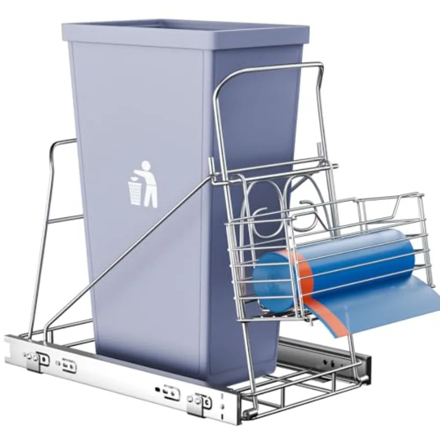 

Pull Out Trash Can Under Cabinet Cabinet Trash Can Pull Out Kit with Garbage Bag Holder Slide Out Trash Can Cabinet Fit for Mos