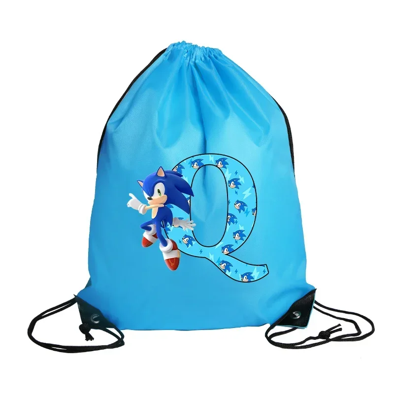 Sonics Non Woven Letter A-Z Letters Handbags Large Capacity Portable Tarp Drawstring Pockets Printing Cartoon Cute Storage Gifts