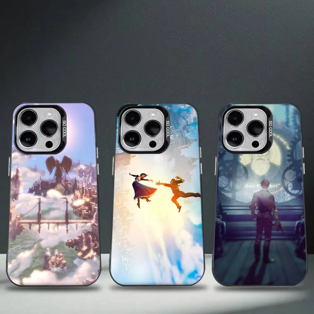 

B-Bioshock I-Infinite Phone Case For iPhone 16,15,14,13,12,11,8,7,Pro,Max,Plus,Mini,XS,SE Anti Fall Black Matte Hard