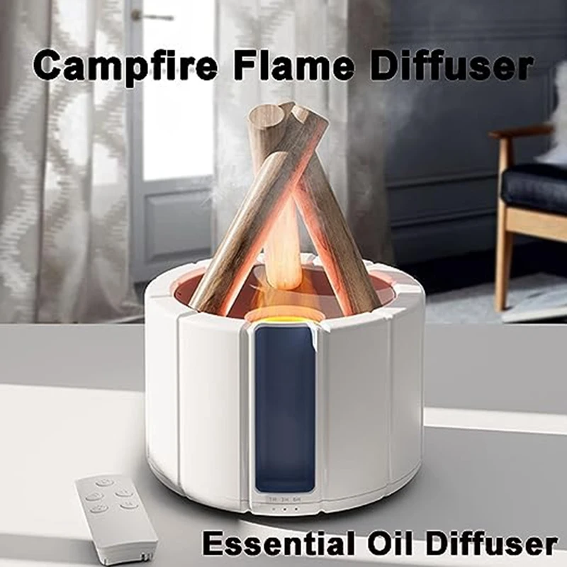 Campfire Aromatherapy Machine Home Aromatherapy Machine Essential Oil Aromatherapy Flame Humidifier Home Deco Durable Black