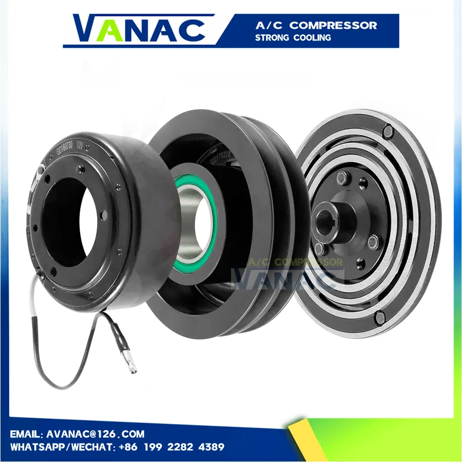 

Air Conditoning Compressor Magnetic Electromagnetic Pulley Clutch Kit 2PK PV10 For SANDEN 5H14 SD5H14 508