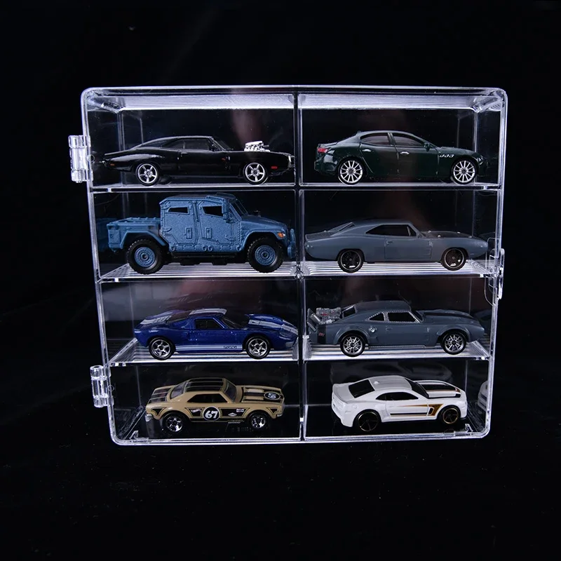 1:62 Scale Car Model Toy Storage Box, Transparent Acrylic Dustproof Display Cabinet for Hand Puppets Dolls Jewelry and Small Car