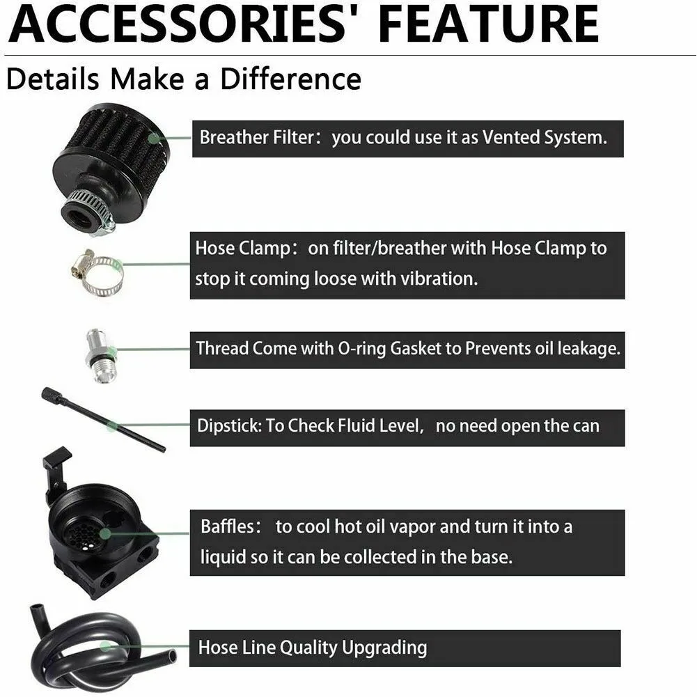 علبة صيد زيت ألومنيوم عالمية محيرة ، خزان زيت بفلتر للاستراحة ،