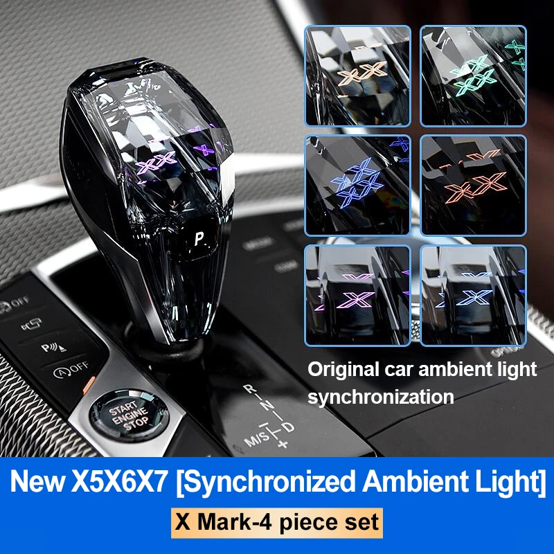 RHD Crystal Gear Shift Knob for BMW G20 G21 X5 G05 G29 Gear Shift Stick Headle Kit X3 G01 X6 G06 G16 G26 with Sync Ambient Light