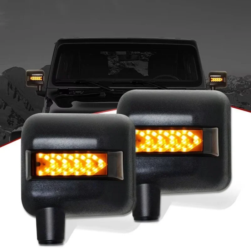 

For Jeep Wrangler JK 2007-2017 LED Side Lights with Rearview Mirror Housings, Equipped Yellow Turn Signal