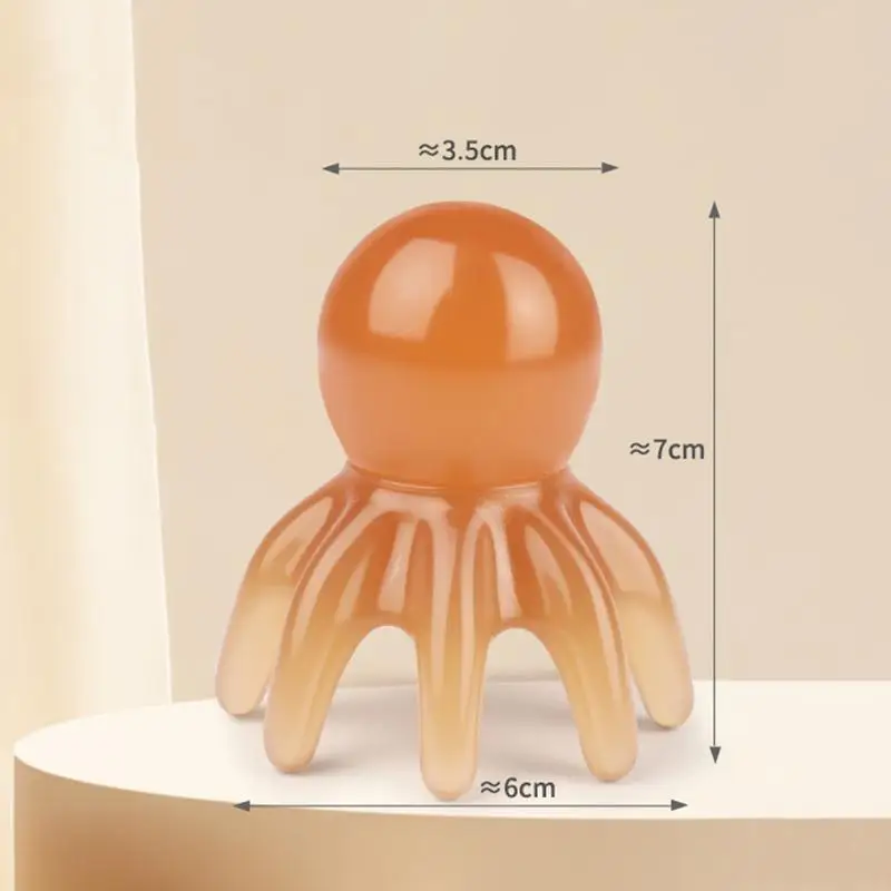 1/2 Stück rosa Harz-Oktopus-Kopfhautmassagekamm zur Stresslinderung und zur Freisetzung der Meridiane, ideal für die tägliche Haarpflege zu Hause. – Detail 6