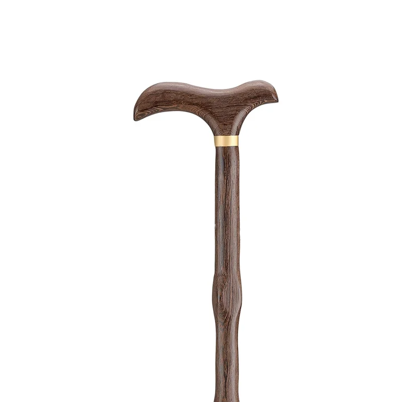 crutches, crutches for the elderly, non-slip solid wood integrated mahogany