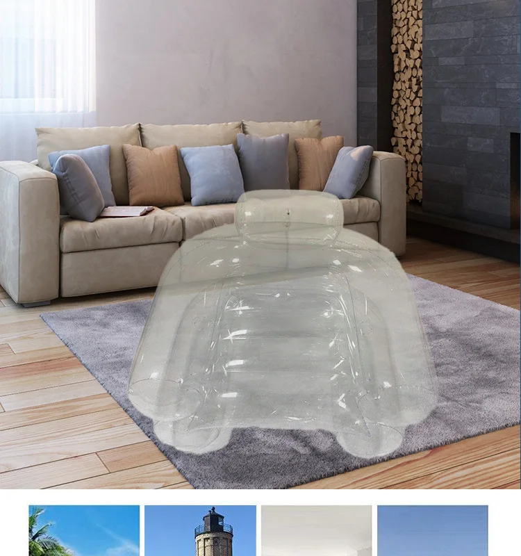 Single inflatable transparent fishing sofa outdoor shooting prop water folding recliner