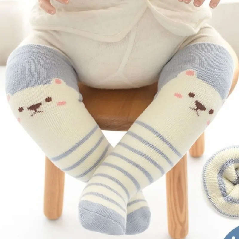 High Elastic Over Knee Cartoon Jacquard Baby Socks for Newborn Toddler Boys Girls Soft Cuddly Unisex Long Tube Socks