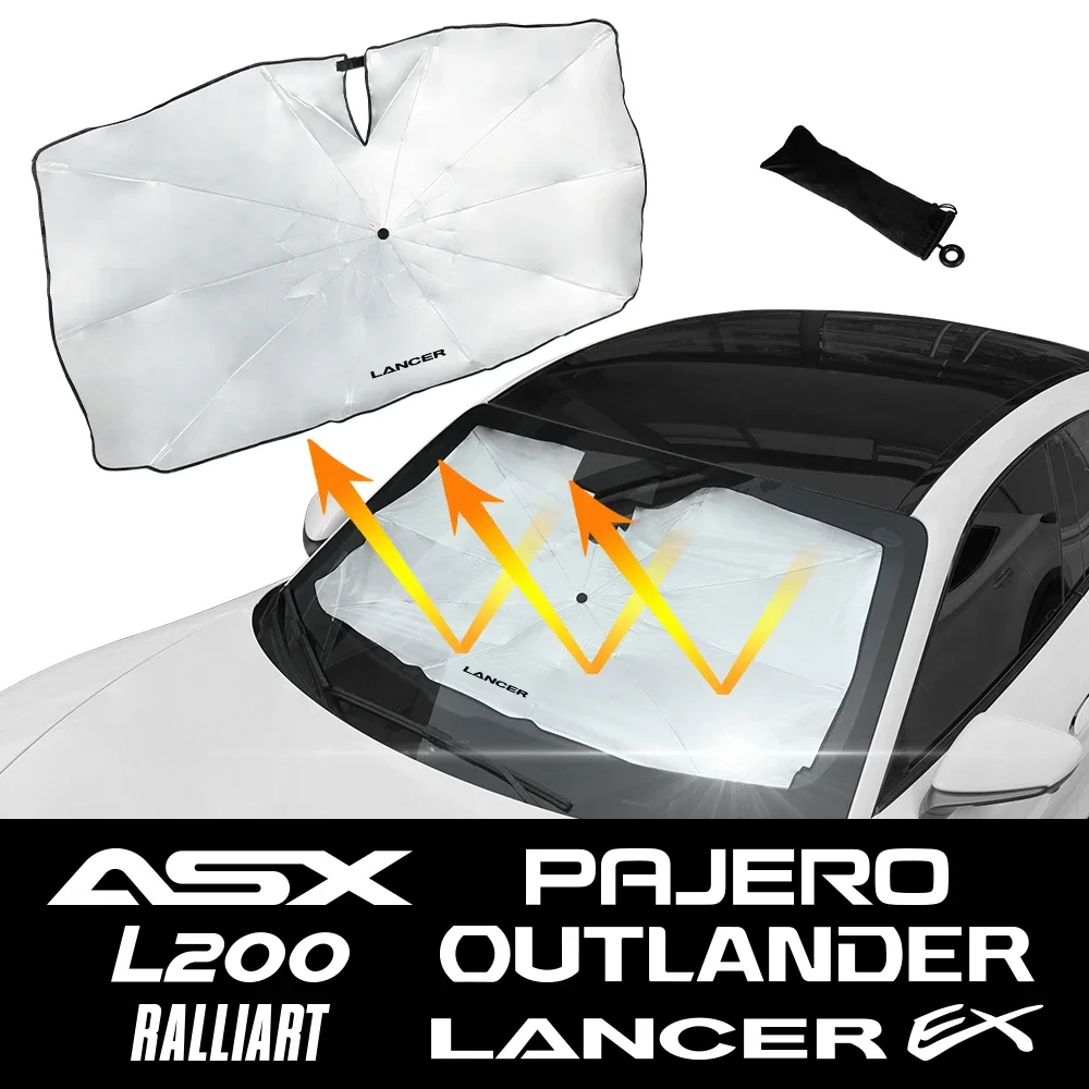 

Car Front Windshield Sunshade Cover Accessories For Mitsubishi Lancer Outlander Pajero L200 Ralliart ASX Lancer Ex Triton