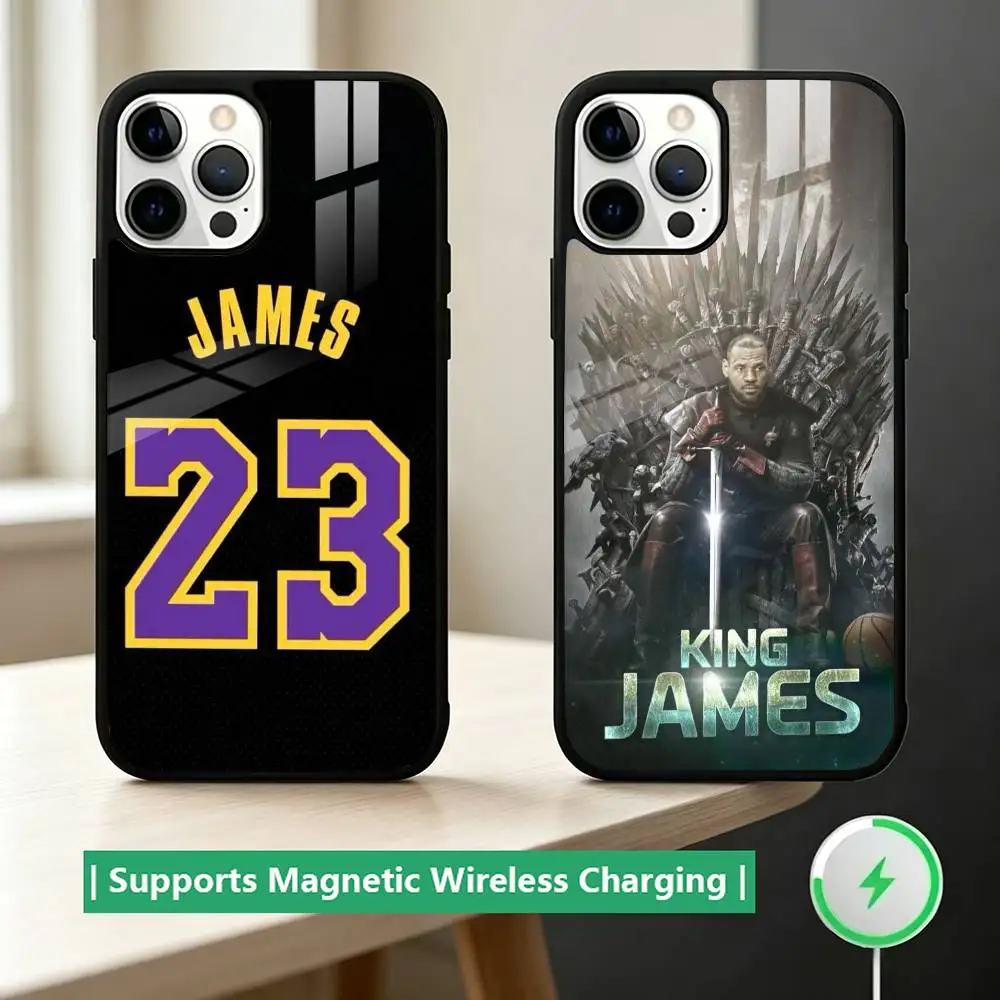 

Basketball 23 Lebron J-James Phone Case For iPhone17,16,15,14,13,12,11 Plus,Pro Supports Magnetic Wireless Charging