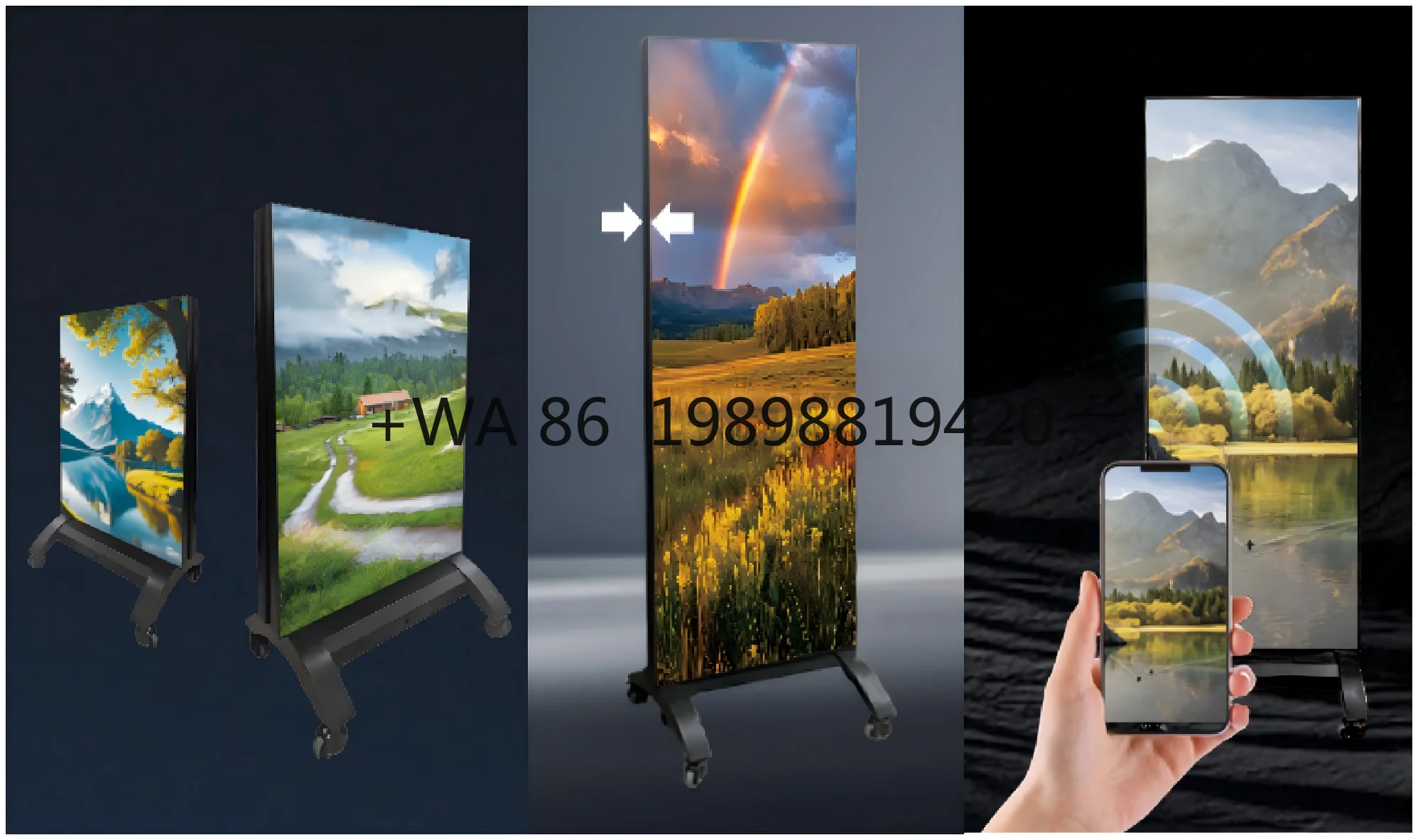 

Display Board Digital Signage Foldable HD System Portable Advertising LED Poster Screen Electronic