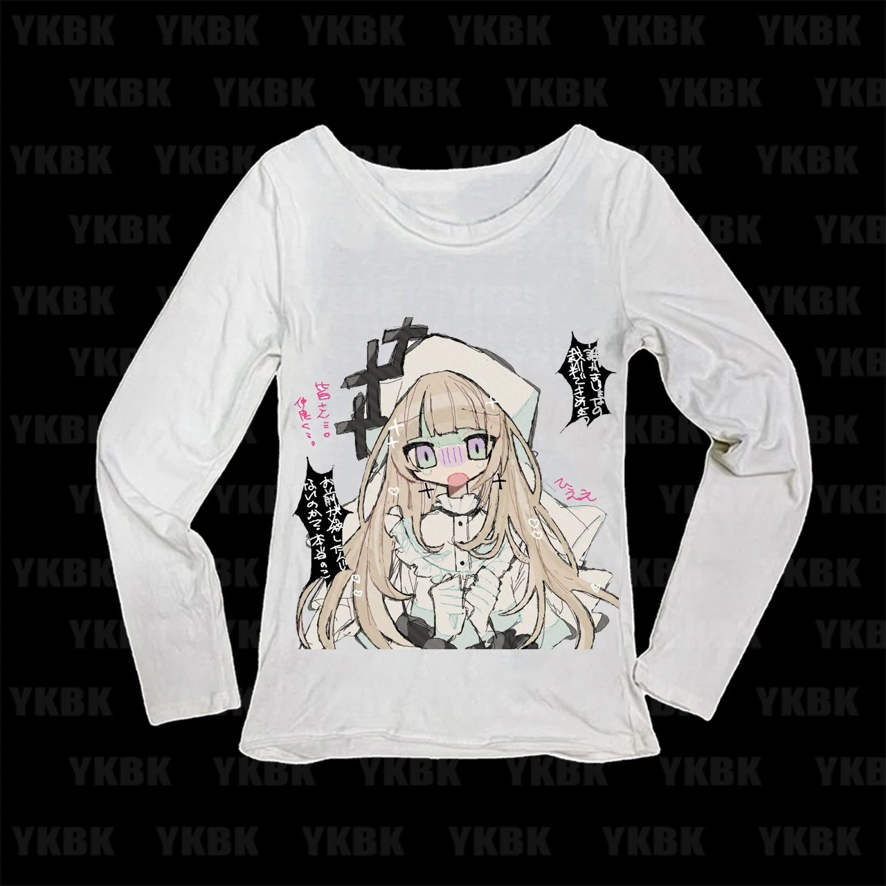 

Белая футболка в стиле аниме для женщин, осень 2000-х годов, уличная одежда 90-х годов, топ с длинными рукавами и круглым вырезом Y2k, модные повседневные тонкие футболки в стиле Харадзюку для девочек