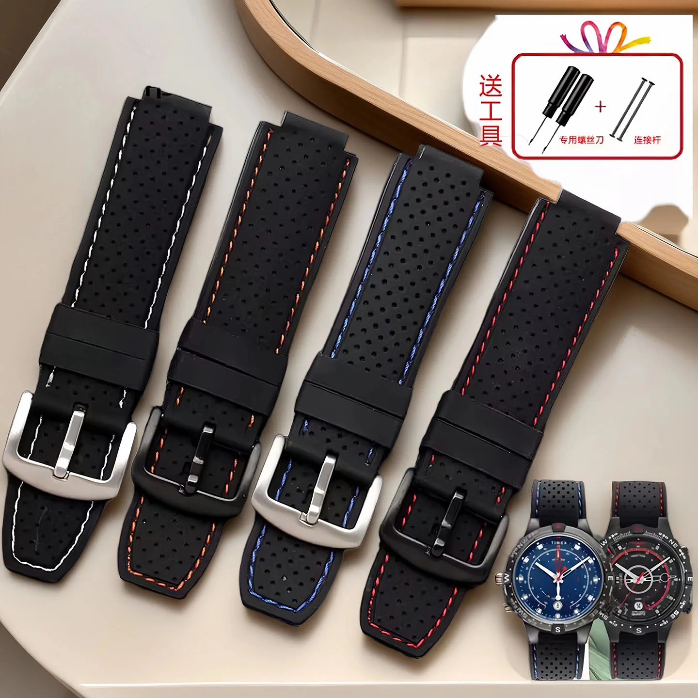 

Для TIMEX Tide силиконовый ремешок для часов 24-16 мм мужской компас T2N721 T2N720 T2n739 TW2T76500 TW2T76300 резиновый ремешок для часов мягкий браслет