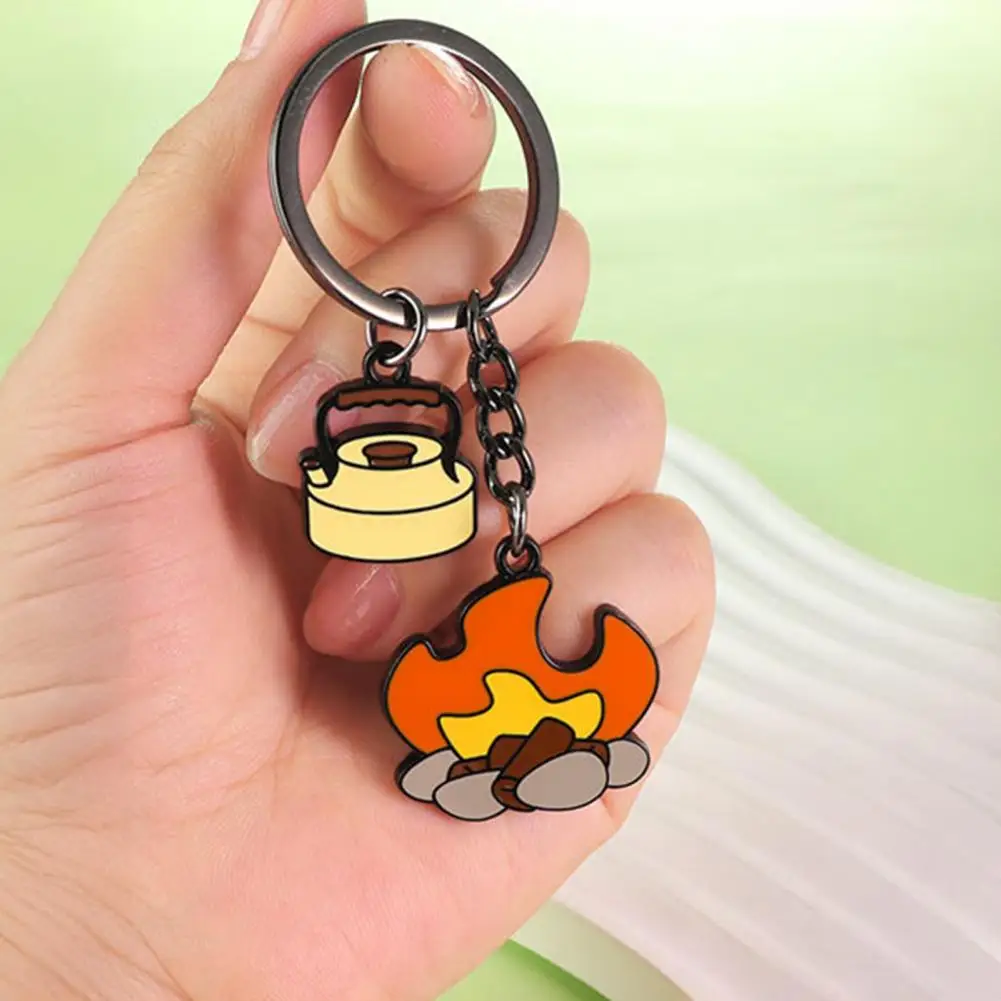 Keychain Pendant Zinc Alloy Oil Dripping Process Camping Theme Styling Key Holder Portable Versatile Design Keyring Travel Keyri