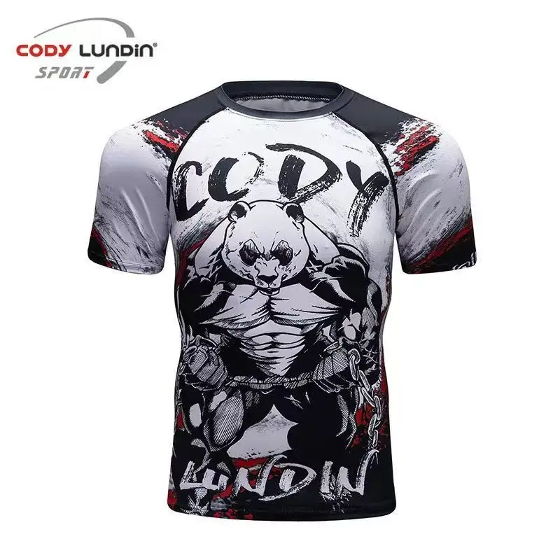 

2025 Summer 3D Sports Short Sleeve Men's Sports Running Fitness Fun Hip Hop Quick Drying Breathable T-shirt