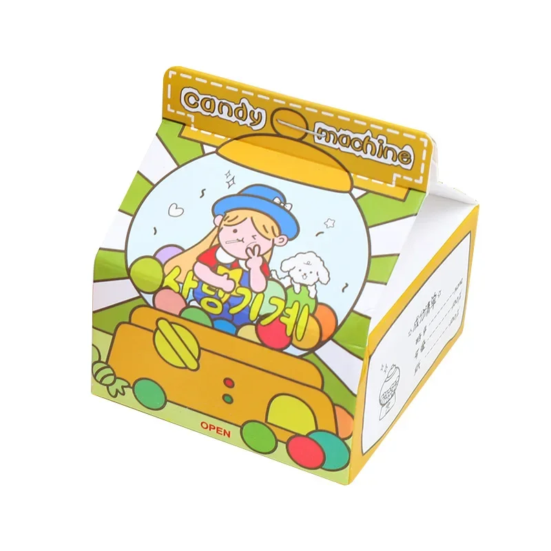 Student Removable Note Paper Memo Pad Boxed Notes Cute Sweet Milk Box Notes