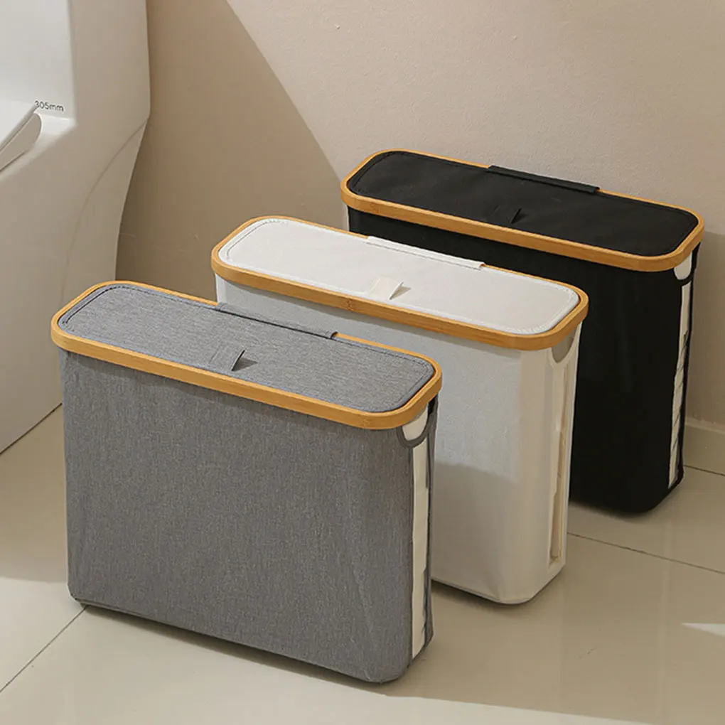 Dustproof Toilet Paper Storage Basket Durable Smooth Surface Paper Organizer Multifunctional Style Foldable Toilet Paper Storage