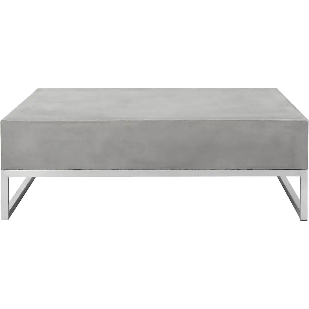 

Assembled Grey Concrete Outdoor Eartha Coffee Table Collection