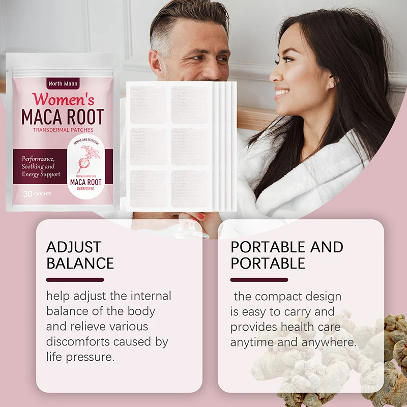 30 رقعًا للعناية بالجسم الأنثوي، مكونات طبيعية، رقع ماكا جذر عبر الجلد، تدعم توازن الهرمونات للطاقة، مصنوعة خصيصًا #5