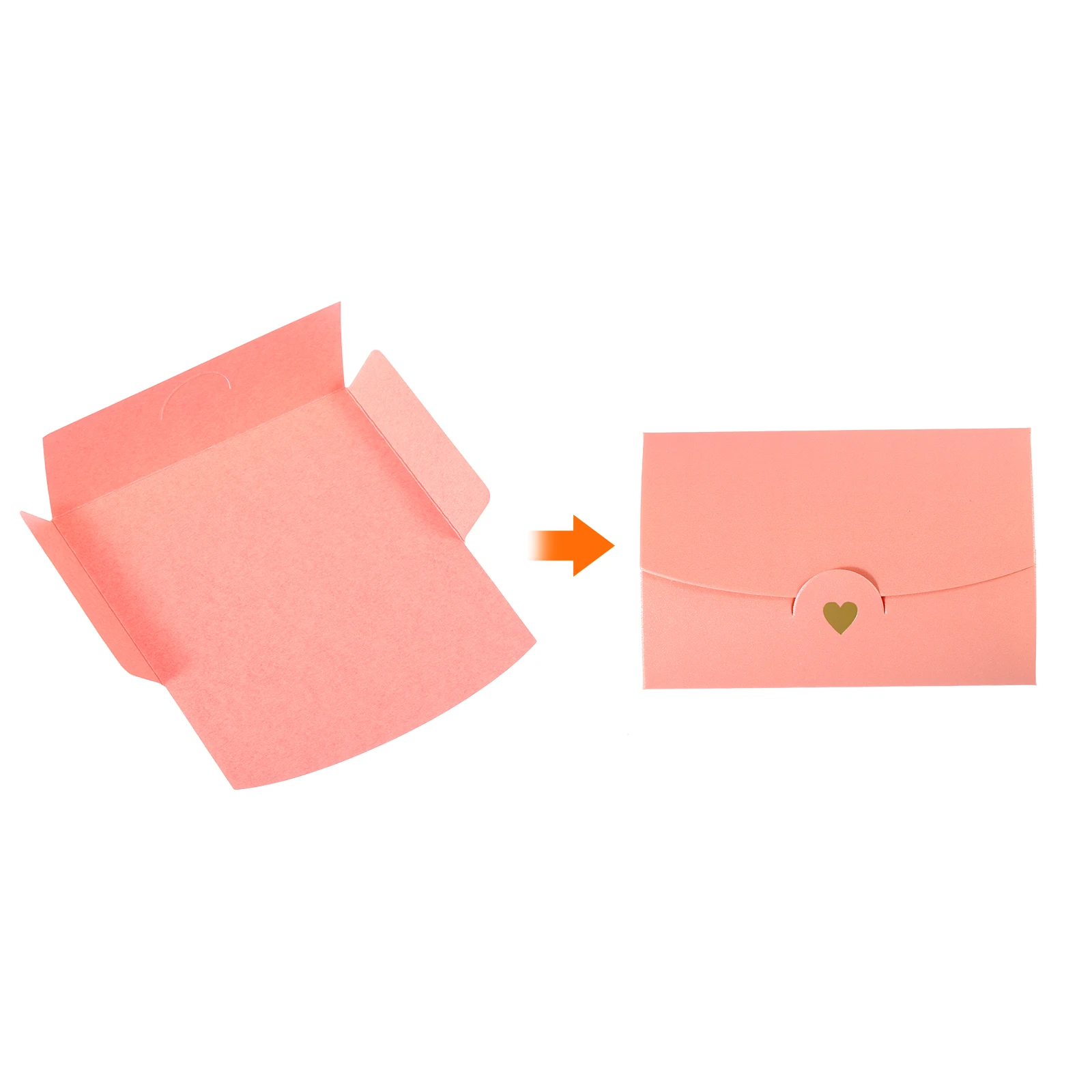 20Pc 10.5*7cm Pearl-coated Paper Mini Envelope Small Gift Card Holder Retro Gold Heart Business Invitation Envelopes for Wedding