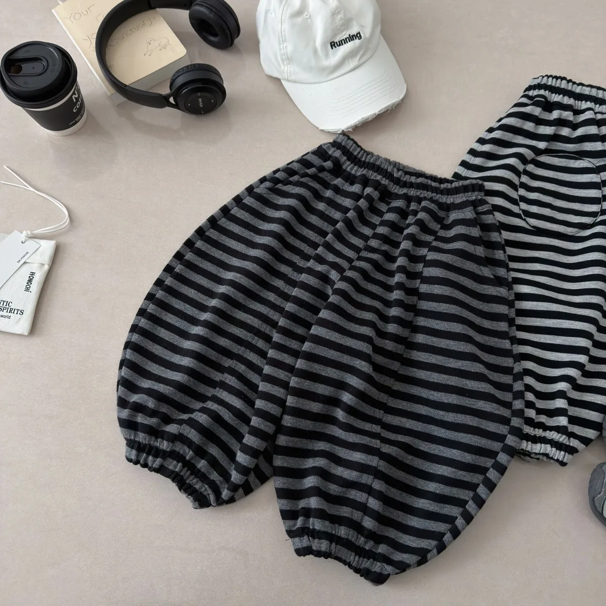 Gestreifte Hose für Kinder und Jungen, Baumwolle, elastische Taille, 3–12 Jahre, Kinder-Jungen-Jogginghose, Frühlings-Freizeithose für Kleinkinder, Babys, Jungen
