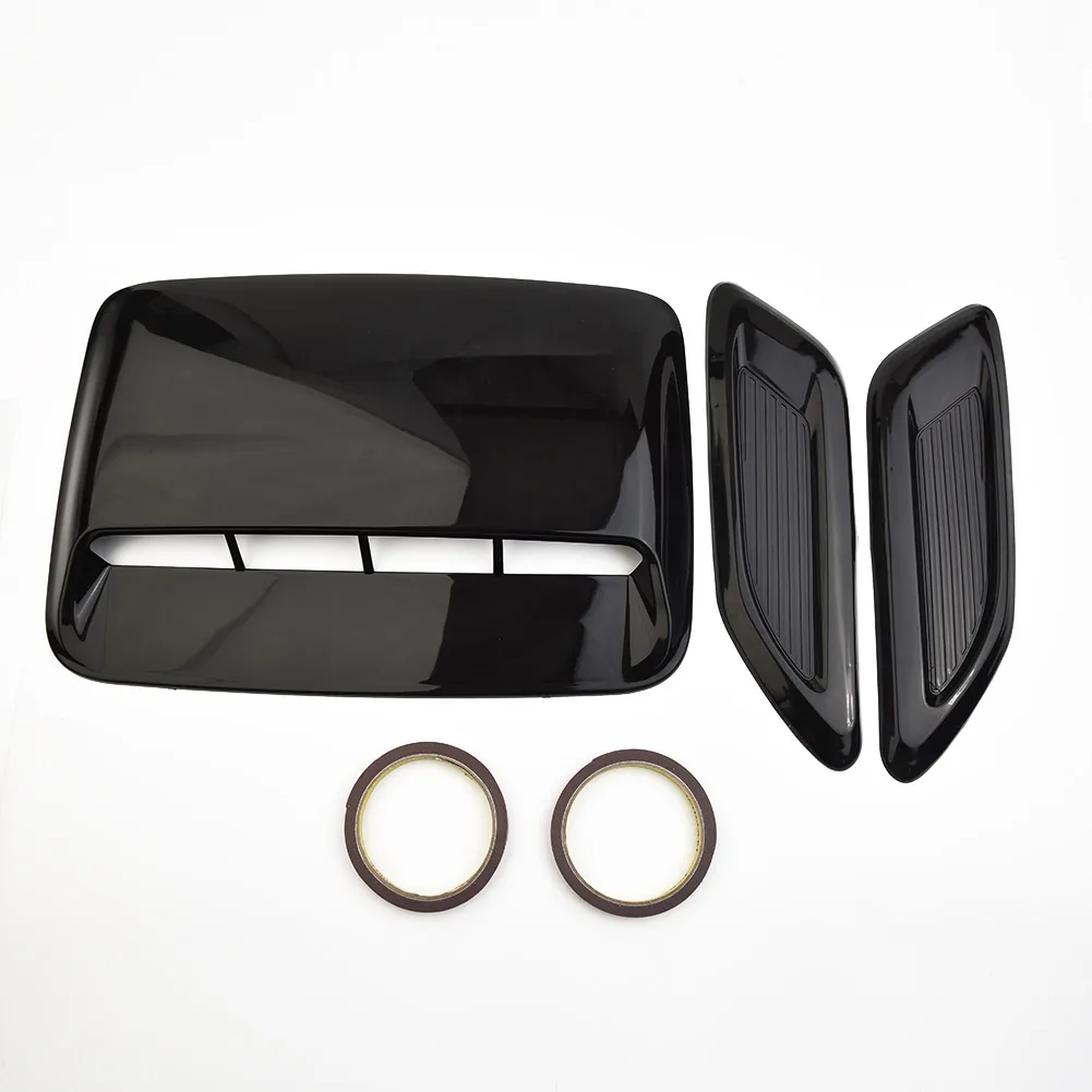 

Car Exterior Air Flow Intake Hood Scoop Vent Bonnet Decorative Covers for Center and Side with Tape Base No Drilling Needed