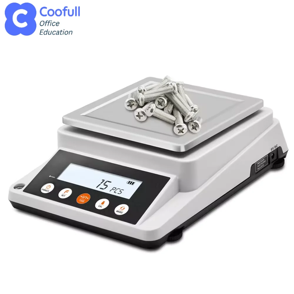 COOFULL Laboratory Precision Electronic Balance 3100g 0.1g Readability Digit Scale Analytical Balance Electronic Print