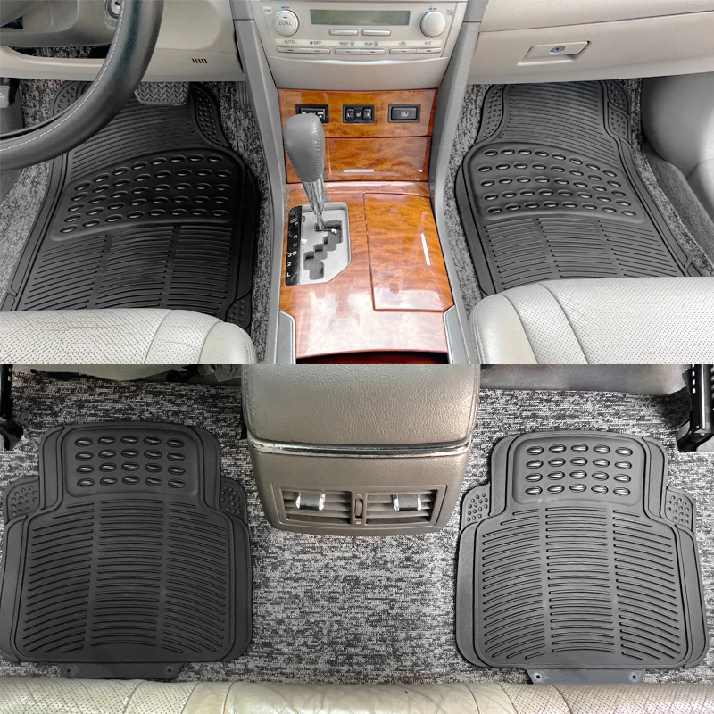 AUTO PLUS 4pcs Car Floor Mats Rubber Universal Size Fit For Most Car SUV Truck Car accessories Interior  Wear-resistant Foot Pad