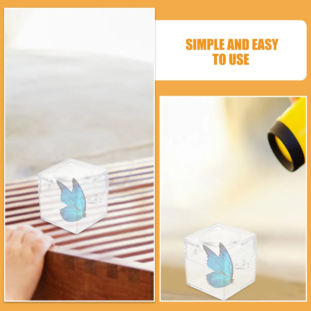 

12 Pcs Observation Box Insect Cage 4x4x4cm Child Bug Science Experiment Magnifier Jar Transparent Built-In Magnifier