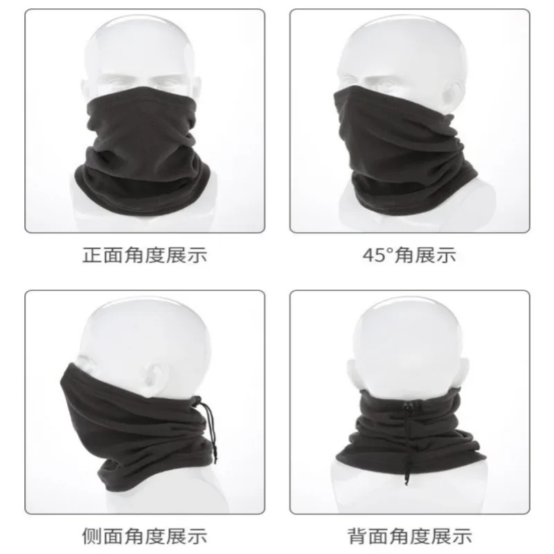 Outdoor Winter Adults Men Women Drawstring Fleece Neck Sleeve Scarf Windproof Tube Scarves Face Snowboard Ski Cycling Scarves