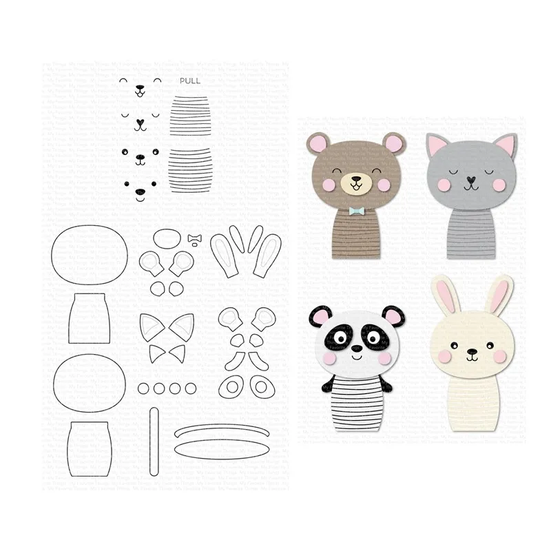 

May 2023 New Pop-Up Pals Cutting Dies Clear Stamps Scrapbooking for Paper Making Frames Card Set