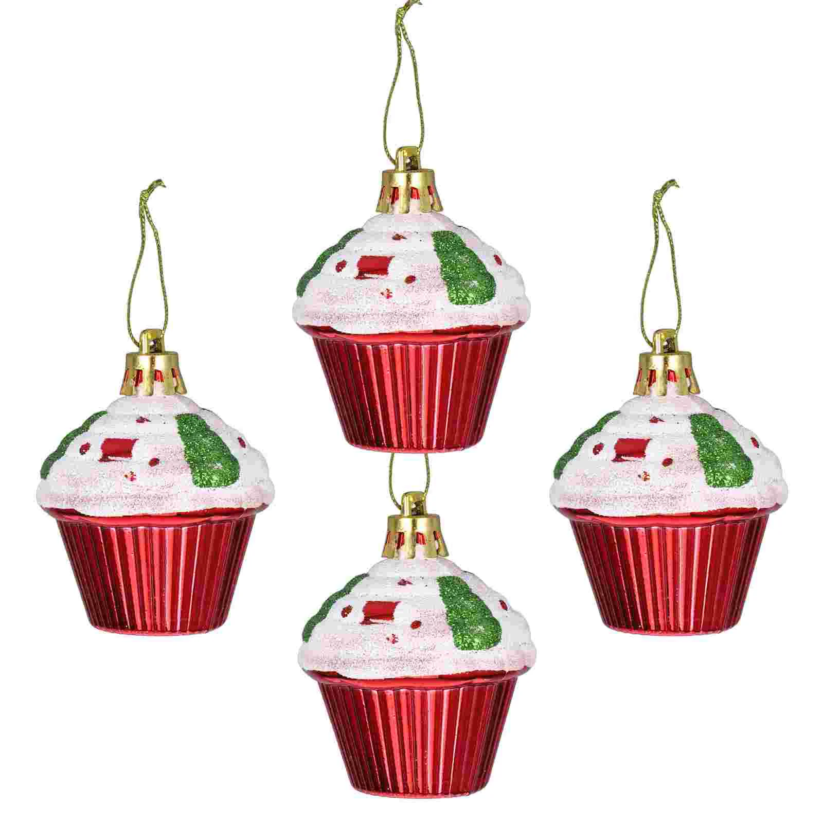 

4 Pcs Christmas Ornament Xmas Tree Ball Ornaments Accessories Hanging Balls Red Decors Party