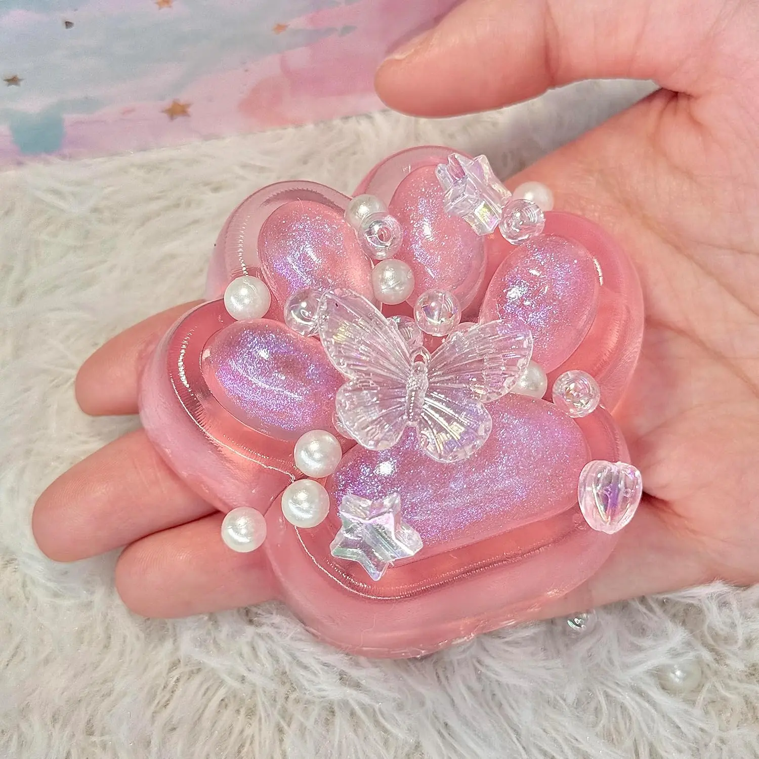 لعبة الضغط على مخلب القطط، ألعاب الضغط اللامعة اللطيفة لتخفيف التوتر والاسترخاء مناسبة للبالغين