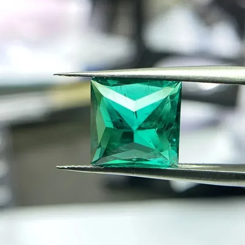 

Lab Grown Colombia Emerald Princess Cut Green Color Hydrothermal Emeralds For Diy Jewelry Making Selectable AGL Certificate