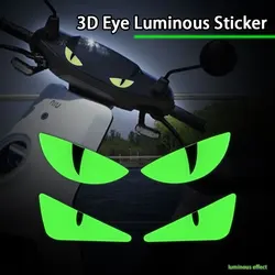 3D Luminous Vinyl Motorcycle Stickers Devil's Eyes Scooter Car Bike Helmet Decals Accessories For Honda PCX Yamaha NMAX155 XMAX