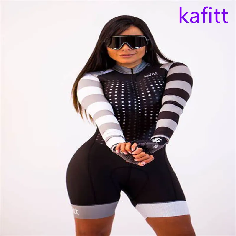 2022KAFITT triathlon race jersey overalls sports running woman one-piece dress long-sleeved loop suit 20D GEL