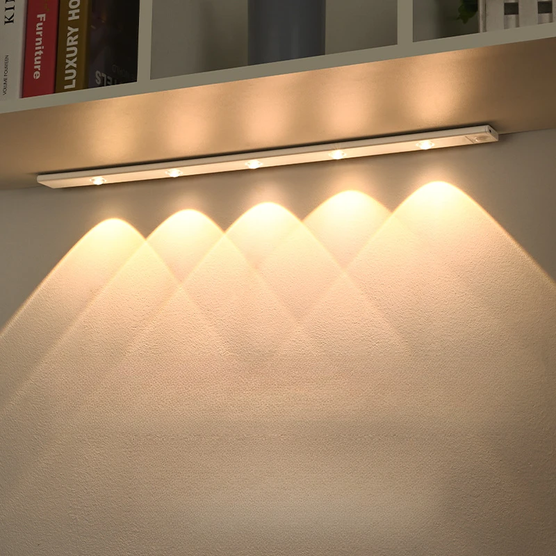 Intelligent LED Human Body Sensor Light Ultra-thin Light Strip Rechargeable Self-adhesive Wardrobe Cabinet Cabinet Light Strip