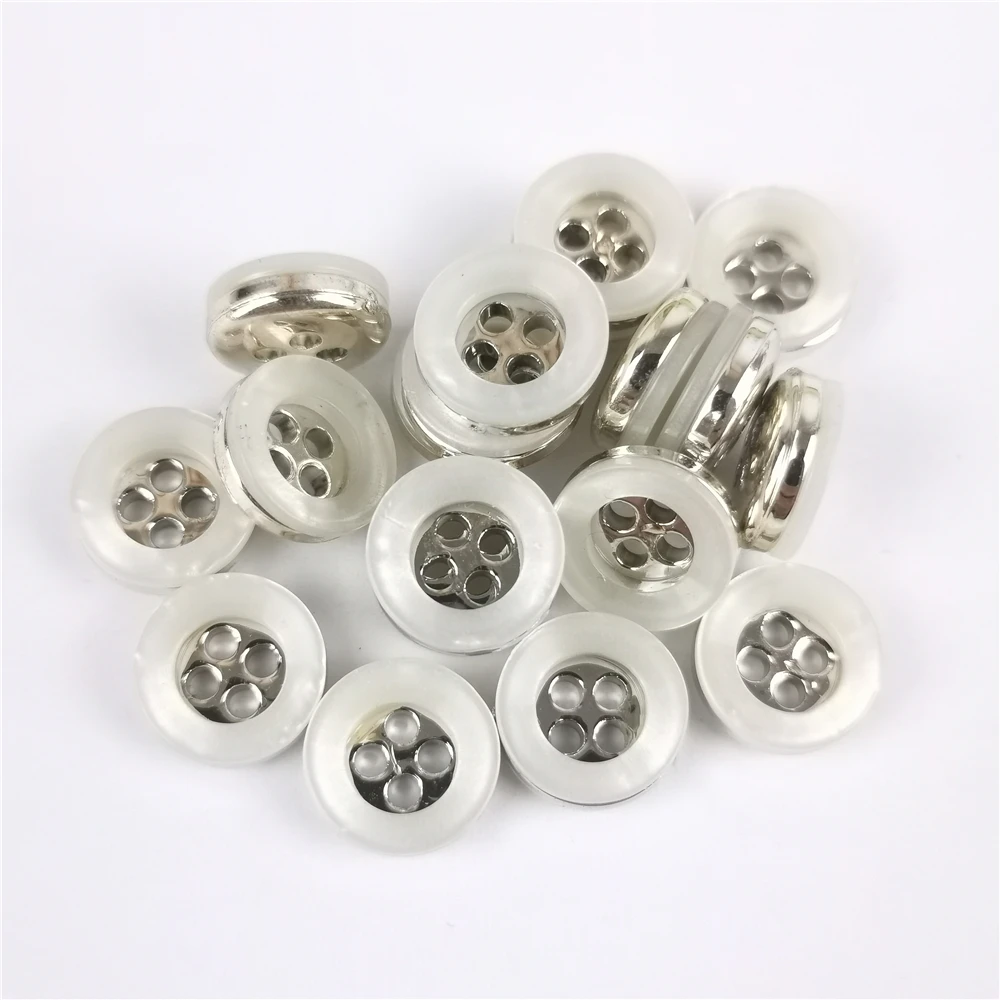 30pcs 11.5mm 4 Holes Small Round Resin Buttons for Clothing Man Shirt Blouse Skirts Cuff Collar DIY Crafts Handmade Decorations