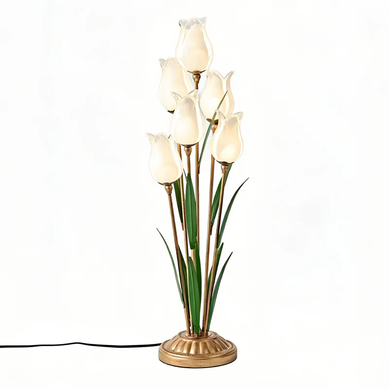 Tulip desk lamp pastoral creative bedroom bedside ambient light