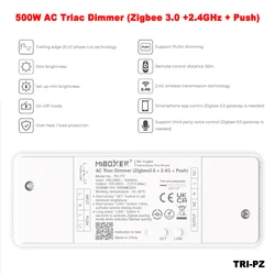 Miboxer TRI-PZ AC100-240V Zigbee 3.0+2.4GRF+Push TUYA Zdalny przełącznik wciskany Światła halogenowe Tryak Ściemnialny kontroler lampy LED