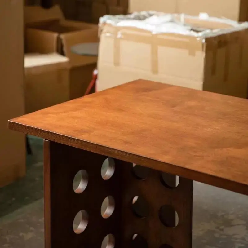 

Medieval style solid wood dining table, home desk, cherry wood worktop, simple Japanese log, cave table, office desk