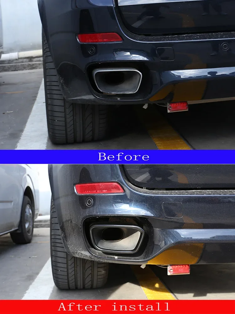 

For 2014-2021 BMW X5 F15 G05 X6 F16 X7 G07 40d 50i M sports version stainless steel tail throat exhaust pipe decorative stickers