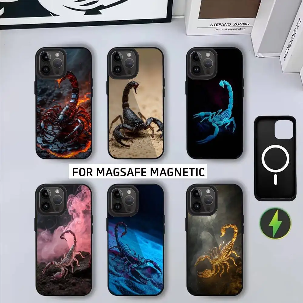 

Cool Scorpion Animal Phone Case For iPhone17,16,15,14,13,12,11 Plus,Pro Max Magnetic For Magsafe Wireless Charging