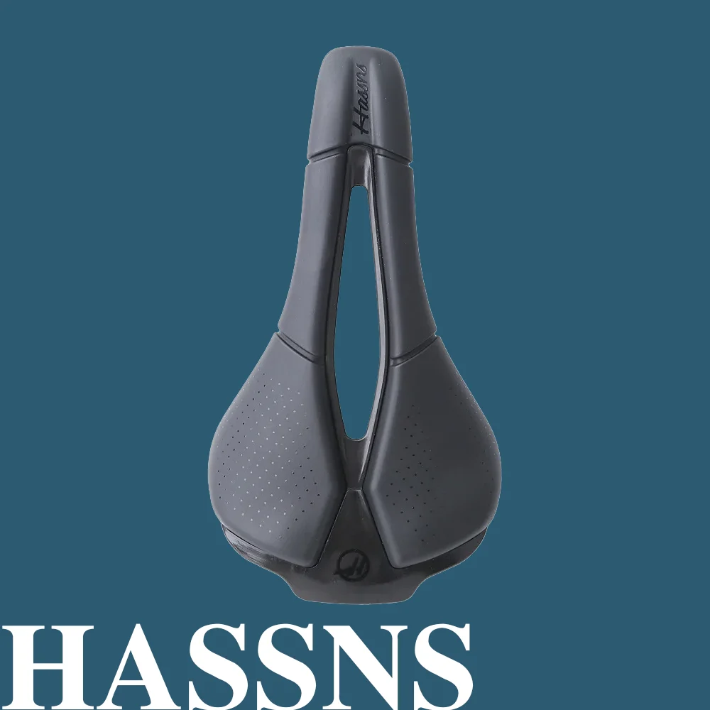 

HASSNS Ergon Bike Saddle Leather Comfortable MTB Road Carbon Soft Men Hollow Breathable Racing Cycling Seat
