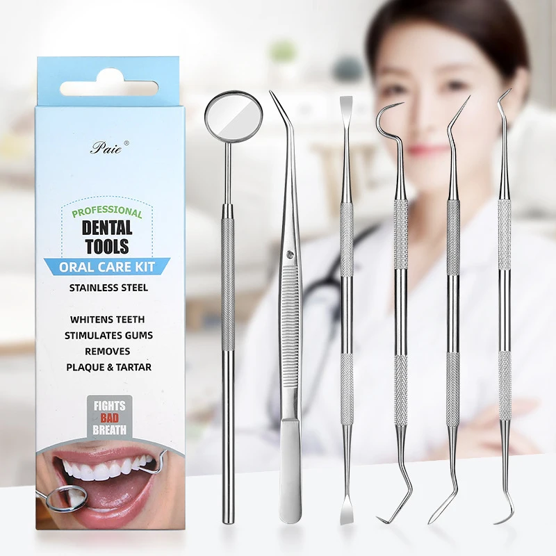 3-7pcs Stainless Steel Dental Tools Oral Care Set Endoscope for Tooth Removal Endoscope Tooth Removal Tartar Removal Iron Box